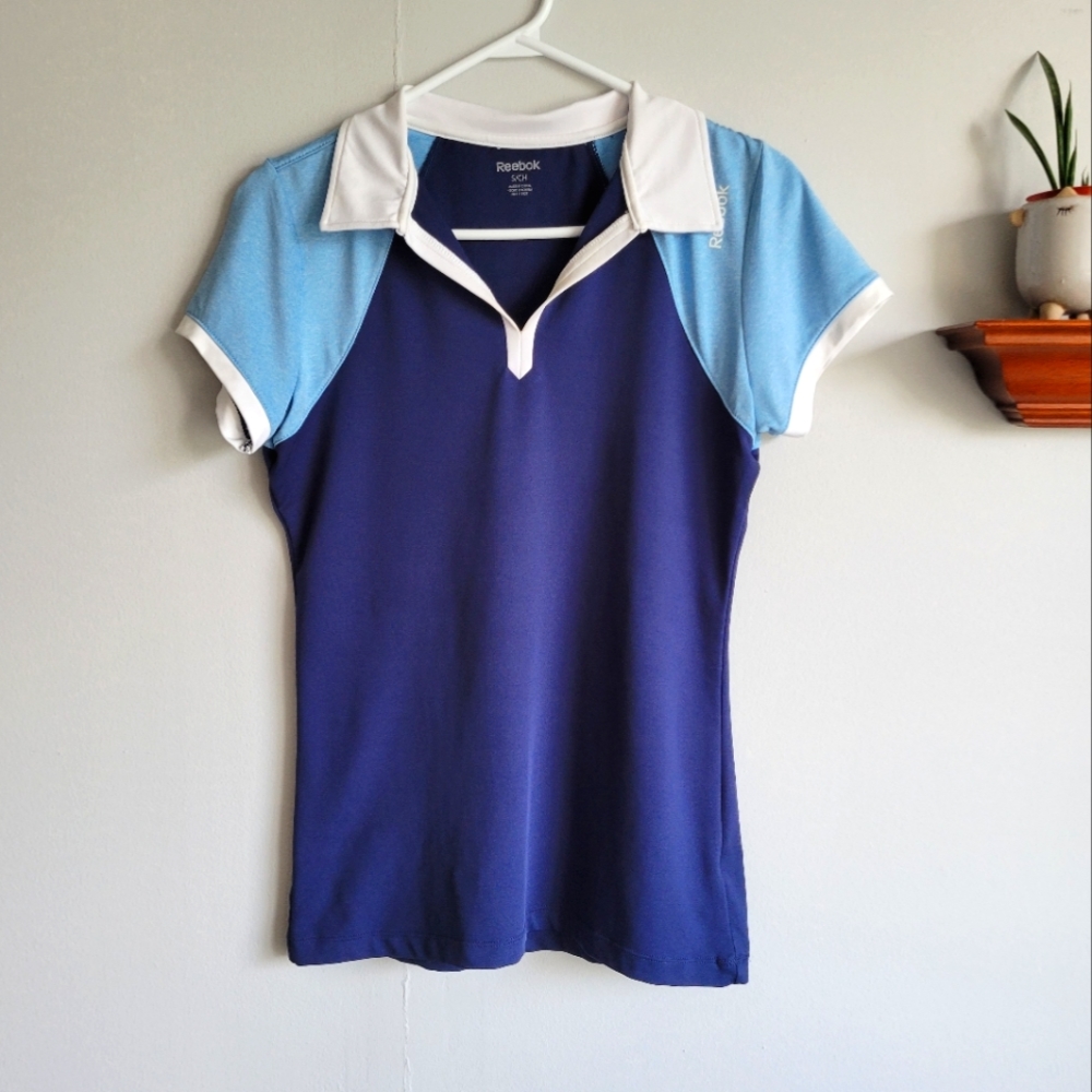 REEBOK Polo Golf Active Blue Women's T-shirt Small